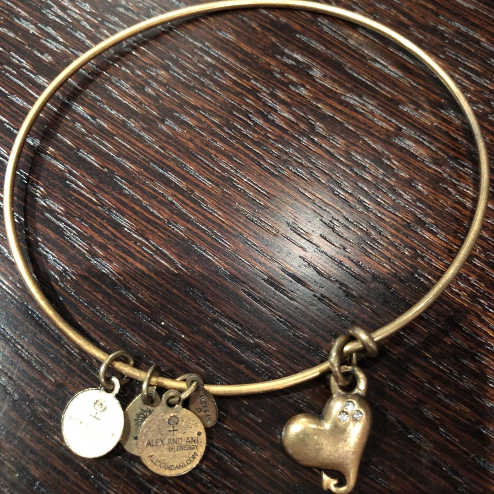 Alex & Ani Heart Charm Bangle.